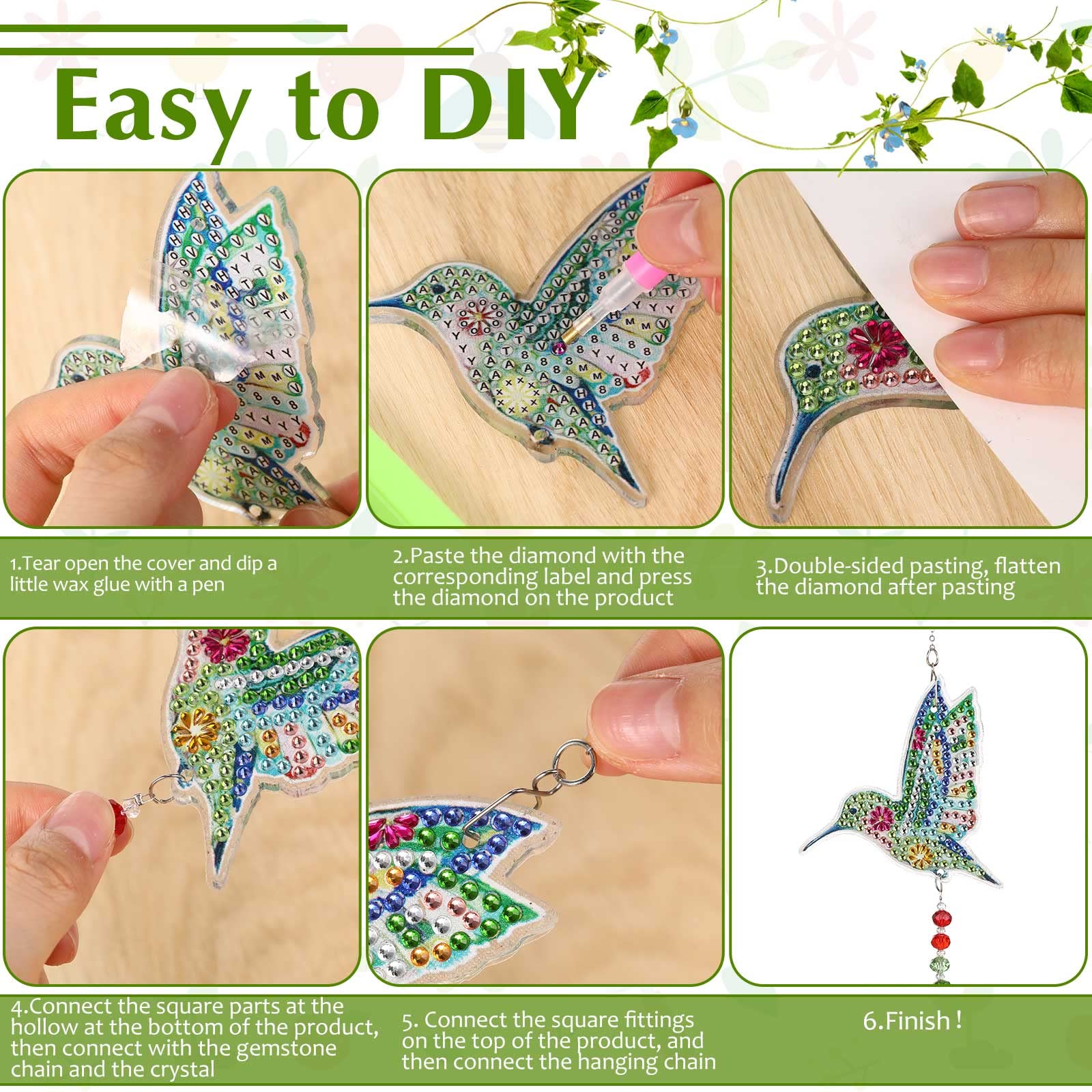 Amazon.com: Jetec 3 Pcs Diamond Art Kits Diamond Art Suncatchers